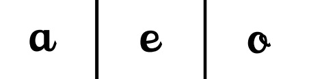 Lettres a e o en cursive